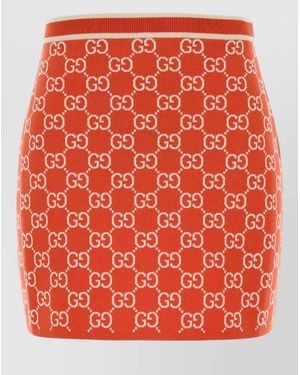 Gucci Midi Skirt Elastic Waistband Modern Silhouette - Red