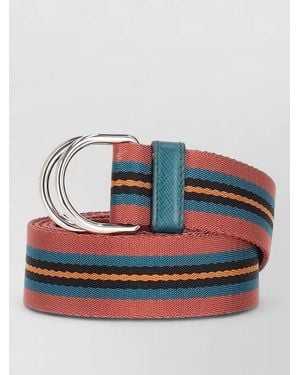 Prada Signature Striped Calf Leather Adjustable Belt - Blue