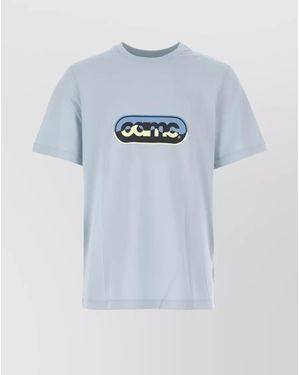 OAMC Cotton Oversized Ribbed Crew-Neck T-Shirt - Blue
