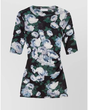 Stella McCartney Floral Print Mesh Top - Green