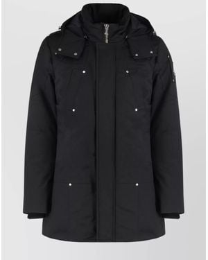 Moose Knuckles Padded Parka Removable Hood - Black