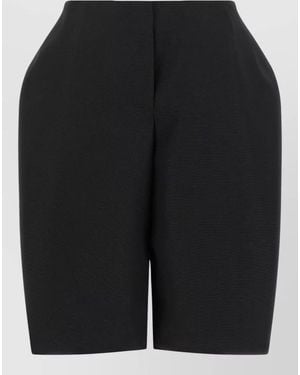 Jacquemus Virgin Wool Wide-Leg Bermuda Shorts - Black