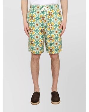 Drole de Monsieur Viscose Deck Shorts - Green
