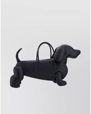 Thom Browne Pebbled Leather Shoulder Bag - Black