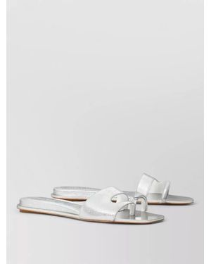 Tory Burch Pierced Slide Sandals Metal Detail Leather - Multicolor