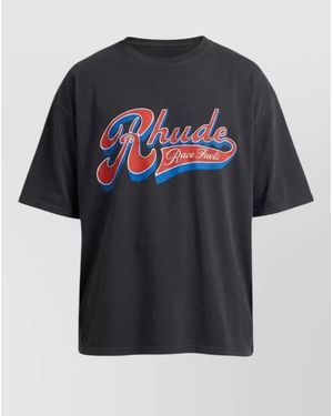 Rhude Pit Stop Crew Neck Graphic T-Shirt - Black