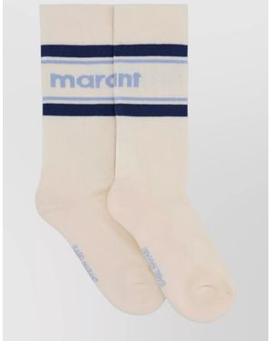 Isabel Marant Donna Logo Socks Striped Ribbed Cuffs - Blue