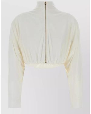 Alaïa Viscose Blend Jacket Draped Design Neckline - White