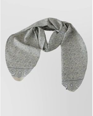 Ermanno Scervino Floral-Print Cotton Scarf - Grey