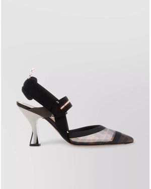 Fendi Mesh Colibrì Pumps With Unique Heel Design - Metallic
