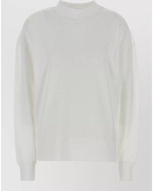 The Row Raveena Cotton Oversize Mock Neck Top - White