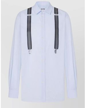 Moschino Casual Shirt Long Sleeves Suspender Print - Blue