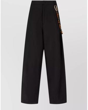 DARKPARK Wide Leg High Waist Beaded Trousers - White