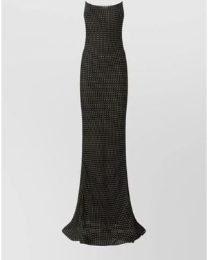 ANDAMANE Viscose Square Neck Maxi Dress - Black