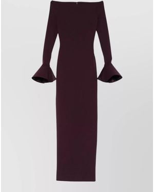 Solace London Anica Off Shoulder Maxi Evening Dress - Purple