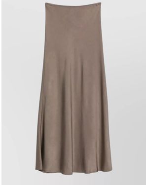 Fabiana Filippi Satin Maxi Bias-Cut Skirt - Brown