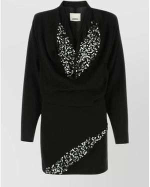 Isabel Marant Crepe Sequined Mini Dress - Black