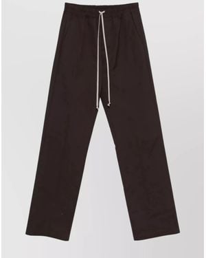 Rick Owens Cotton Drawstring Loose Fit Trousers - Grey