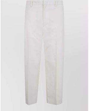 Jil Sander Cotton Straight-Leg Trousers - White