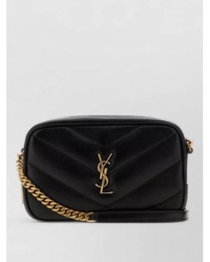 Saint Laurent Loulou Mini Leather Clutch Bag - Black