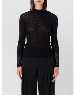 Lanvin Textured High-Neck Long-Sleeve Wool Jumper - Black
