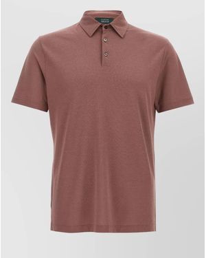 Zanone Ice Cotton Polo Shirt Short Sleeves - Pink