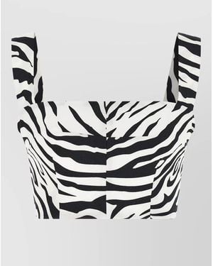 Dolce & Gabbana Zebra Print Sleeveless Top Square Neckline - Metallic