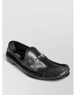 Gucci Leather Lugano Loafers - Black