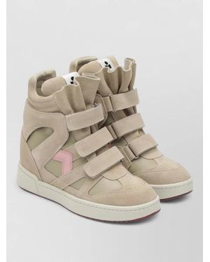 Isabel Marant Leather High-Top Wedge Trainers - Natural