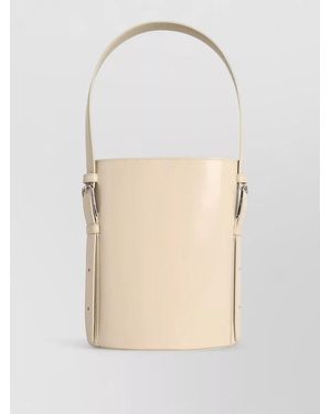 Coperni Ergonomic Leather Bucket Bag Adjustable Strap - White