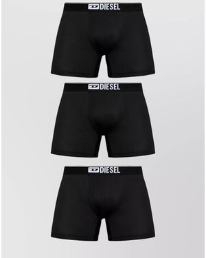 DIESEL Cotton Boxer Briefs 3-Pack - Black