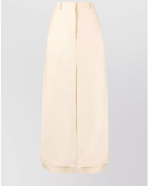Lanvin Silk A-Line Ankle-Length Skirt - Natural