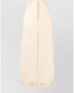 Lanvin Silk A-Line Ankle-Length Skirt - Natural