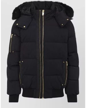 Moose Knuckles Nylon Down Padded Bomber Jacket - Black