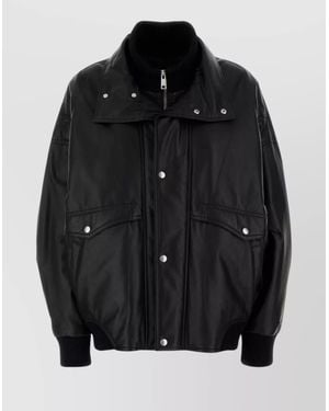 Prada Nappa Leather Bomber Jacket - Black