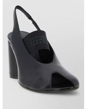 MM6 by Maison Margiela Leather Slingback Sandals - Black
