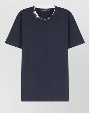Dolce & Gabbana Cotton Crew-Neck Short-Sleeve T-Shirt - Blue