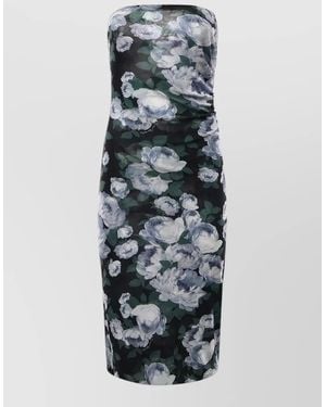 Stella McCartney Floral Mesh Midi Dress - Grey
