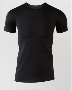 CALIDA Short Sleeve Crew Neck Plain Top - Black