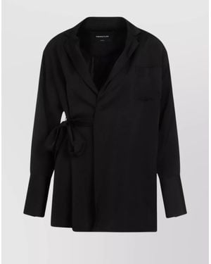 Fabiana Filippi Viscose Wrap Blazer - Black