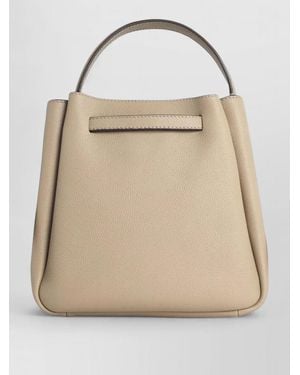 Tory Burch Romy Small Leather Bucket Bag - Natural