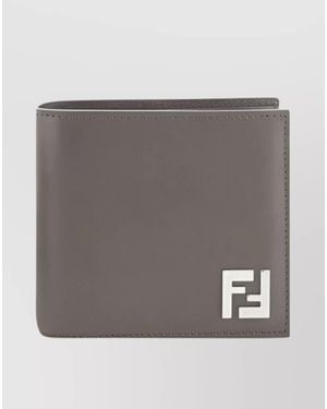Fendi Leather Bifold Wallet - Grey