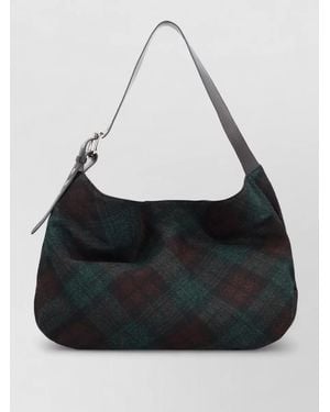 Vivienne Westwood Maxime Grande Harris Tweed Shoulder Bag - Black