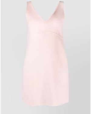 P.A.R.O.S.H. Wool Scoop Neck Sleeveless Mini Dress - Pink