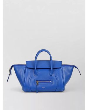 Celine Leather Luggage Small Shoulder Bag - Blue