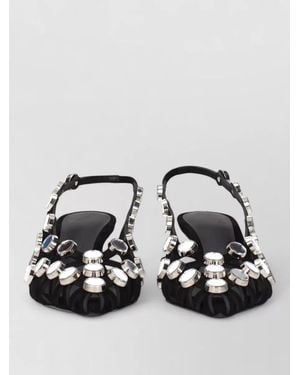 The Attico Leather Stiletto Heel Sandals - Metallic
