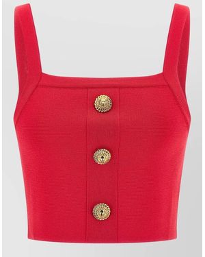 Balmain Brassiere Top - Red