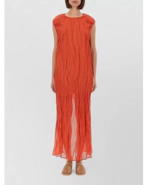 Alysi Metallic Gauze Relaxed-Fit Maxi Dress - Red