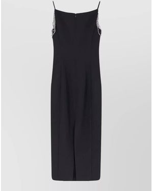 Pinko Bergamotto Dress Jewel Straps Back Slit - Blue