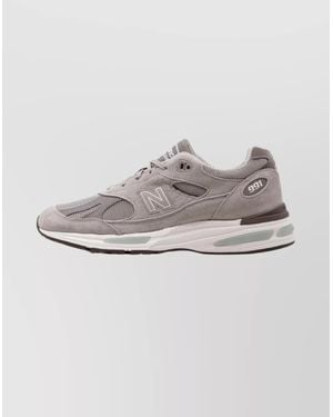 New Balance Lace-Up Sneakers With Suede And Mesh - Gray
